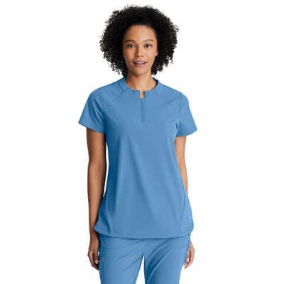Barco One - Women's Two-Pocket Banded Zip-Collar Flux Scrub Top