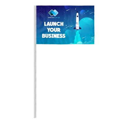 12" x 18" Digital Printed Antenna Flags with Sleeves - wPoly 1 Ply