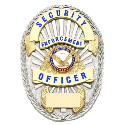 Security Enforcement Officer Gold On Silver Shield Badge