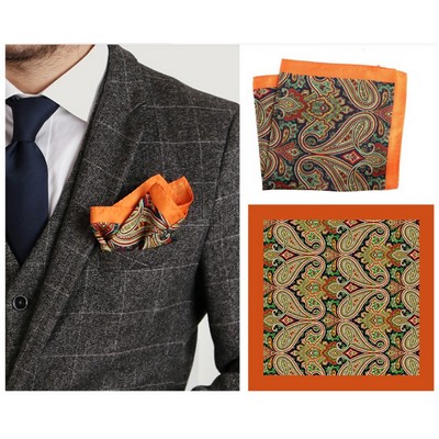 Silk Custom logo Pocket Square 12 x 12"