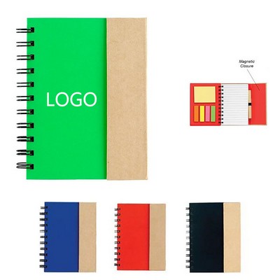 Combination Sticky Note Sticker Hardcover Coil Book
