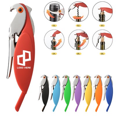 Parrot-Shaped 3-In-1 Stainless Steel Wine Opener Corkscrew