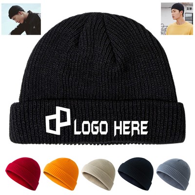 Colourful Vintage Knitted Beanie Hat