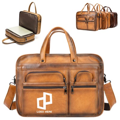 Leather Briefcase W/ Detachable Strap