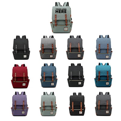 Vintage Large Capacity Travel Computer Backpack