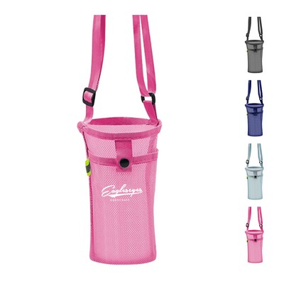 Water Bottle Holder with Shoulder Strap