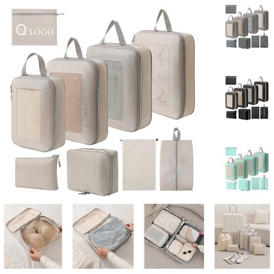 Square Grid 9-Piece Set Of Compressible Luggage Organizers