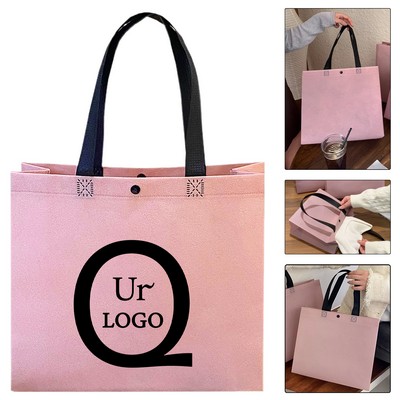 Non-Woven Shopping Totes W/ Snap-Closure