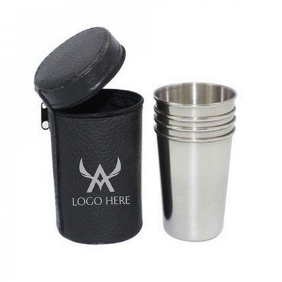 Set of 4 6oz Stainless Steel Drinking Cup