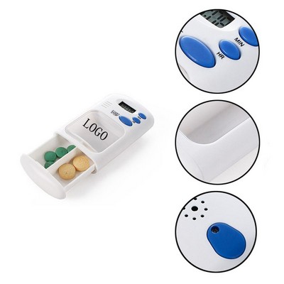 Multi-Alarm Timer Pill Box w/2 Compartments