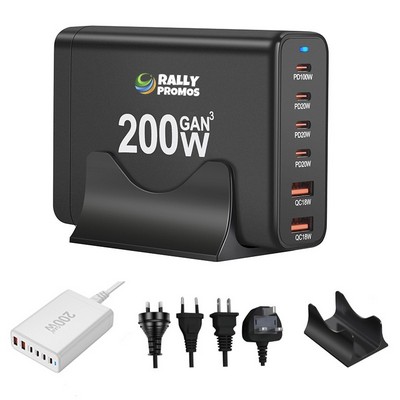 6-Port 200W USB Charger Station Wall Adapter