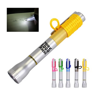 Flashlight with Pen and Lanyard