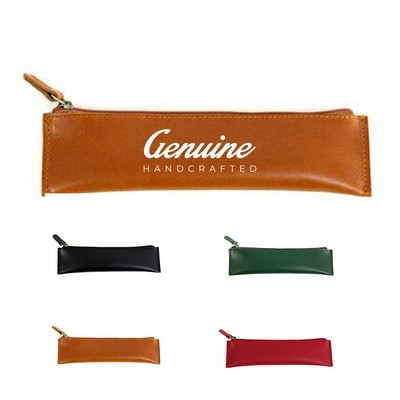 Premium Leather Pencil Case with Zip