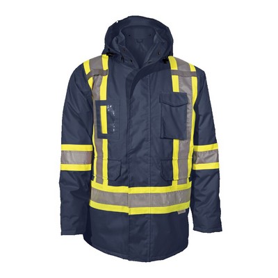 300 Denier Polyester Navy Blue Rain Jacket