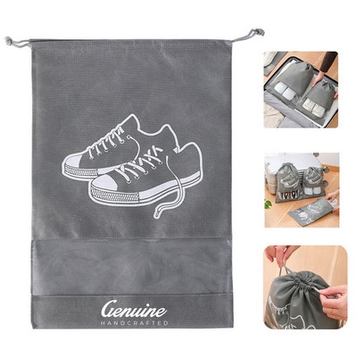 Drawstring Shoe Bag with Transparent Window