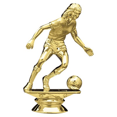 4 1/4" Gold Plastic Female Soccer Player Trophy Figure
