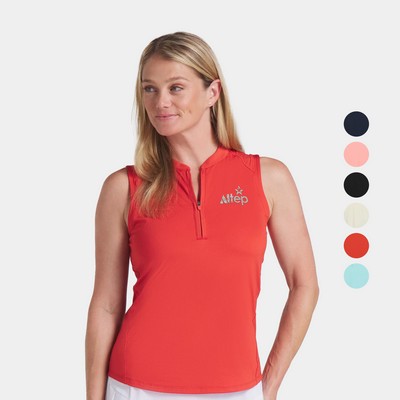 PUMA® Aerlon Mock Women's Sleeveless 1/4-Zip Golf Polo Shirt