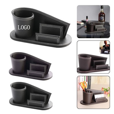 PU Leather Pen Holder Tray
