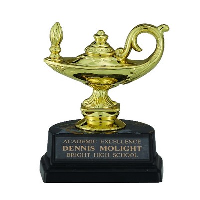 4 1/4" Lamp of Learning Black/Gold Trophy