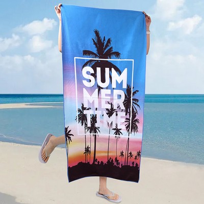 Custom 300gsm Microfiber Single-Sided Beach Towel