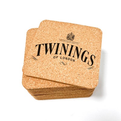 Square Cork Coaster – 4" x 4" Screen Printed, 5mm