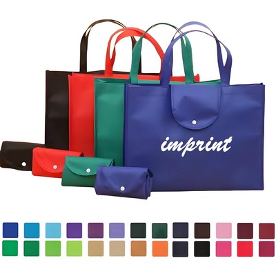 Button Non-Woven Foldable Shopping Bag