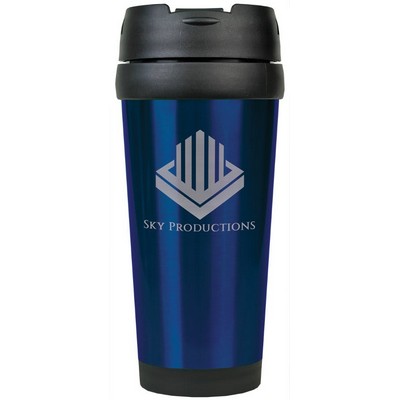 16 oz. Blue Stainless Steel Travel Mug without Handle