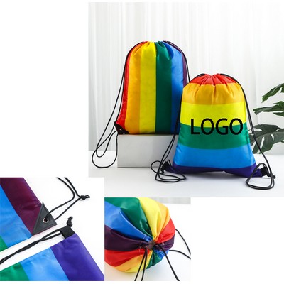 Rainbow Drawstring Backpack