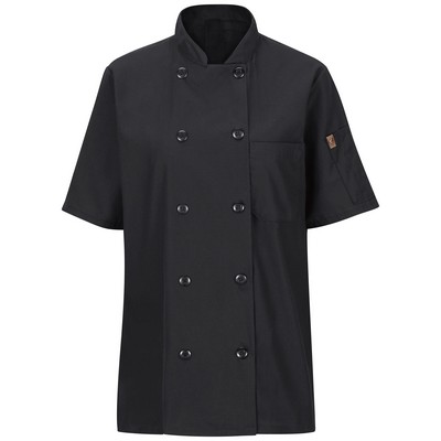 Red Kap Women's Mimix SS 10-Button Chef Coat w/OilBlock