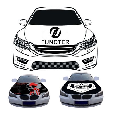Car Flag Hood Cover Customized Halloween Bone Pattern