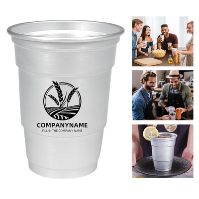 17 Oz. Aluminum Stackable Camping Cup For Beer Or Cold Drinks
