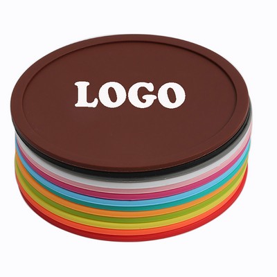 Creative Minimalist Candy Color Silicone Round Coaster