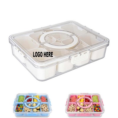 Divided Serving Tray with Lid and Handle