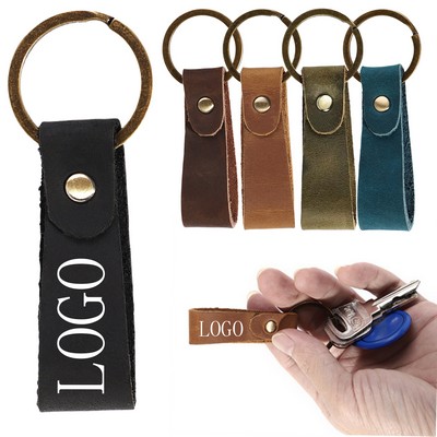 Crazy Horse Leather Keychain