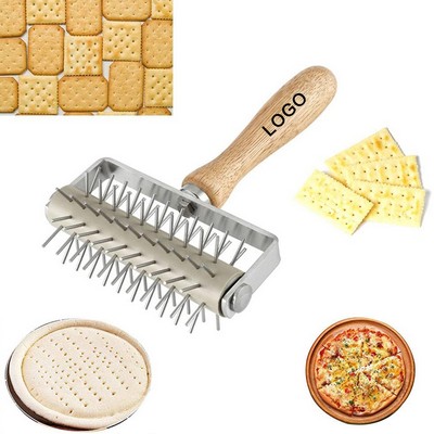 Stainless Steel Pizza Dough Docker Roller Cake Pie Bread Pastry Baking Tool Pizza Roller Pin Puncher