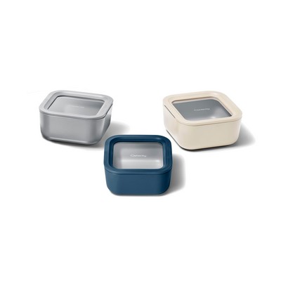 Caraway 3Pc Glass Food Container Set Multi-Color