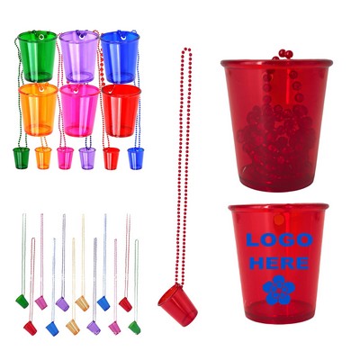 2 OZ Beaded Necklace Wine Glass