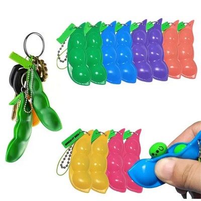Soft Silicone Pod Popper Keychain