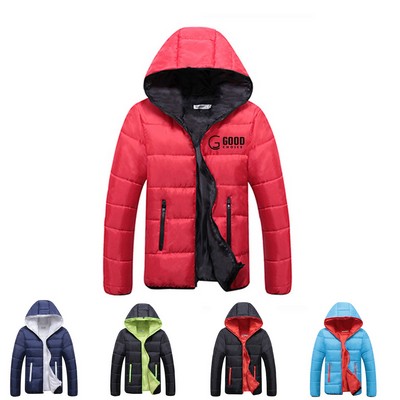 Men Thicken Puffer Jacket &Hood