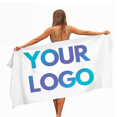 63" X 32" Custom Full-Color Microfiber Quick-Dry Highly Absorbent Bath Towels