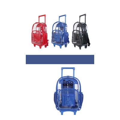 Rolling Clear Backpack Heavy Duty Bookbag