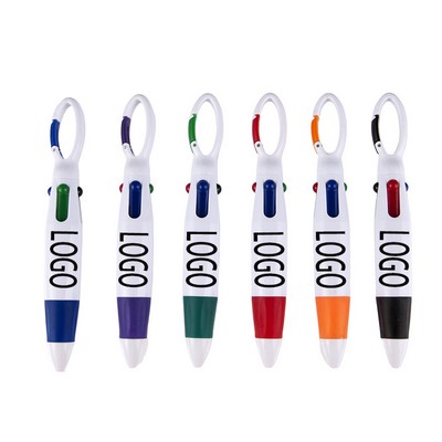 Four Color Carabiner Ballpoint Pen