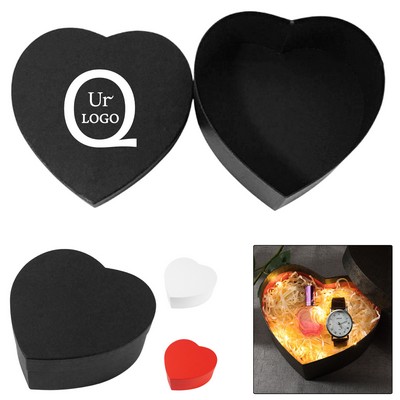 Paper Heart-Shaped Gift Box W/ Lid