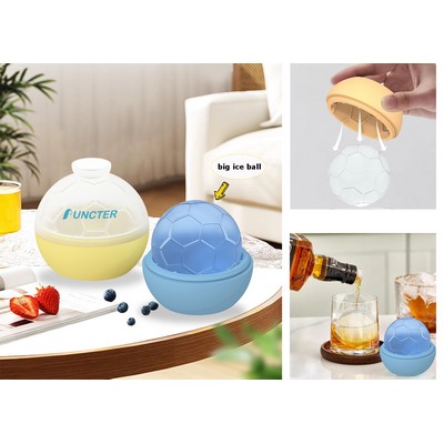 Large Single Sports Ball Ice Cube Molds Soccer Shaped Silicone Ice Ball Mold