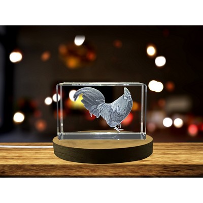 Dutch Bantam Chicken Crystal Figurine – Elegant Gift for Chicken Farmers & Lovers