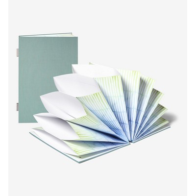 Savor Fan Folio Document Organizer - Moss Exterior, Colorful Interior