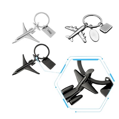 3D Metal Model Airplane Keychain Simulated Passenger Plane