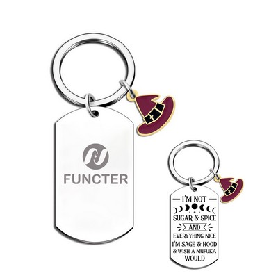 Halloween Keychain With Witch Hat Icon