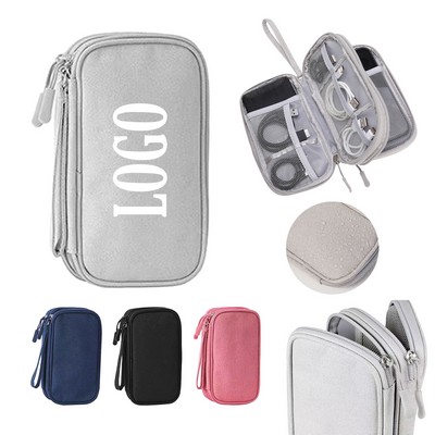 Double-Layer Data Cable Storage Bag