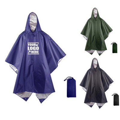 3-In-1 Waterproof Lightweight Unisex Raincoat Poncho